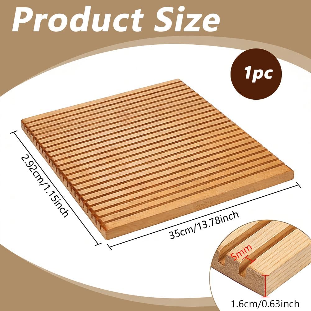 NBEADS 22-Slot Wooden Quilting Ruler Stand, 13.8x11.5x0.6 Inch