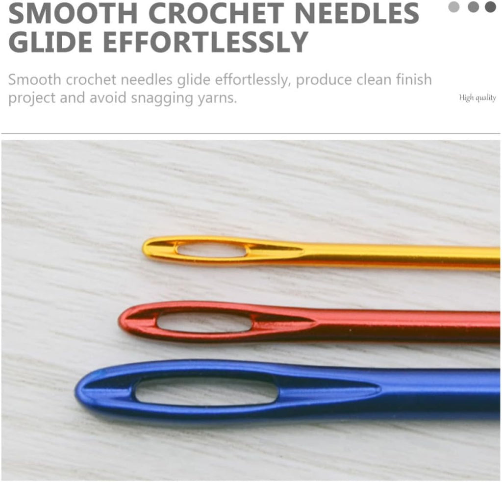 9pcs Aluminum Crochet Hooks, 2.75mm 4mm 6mm Sizes for Yarn