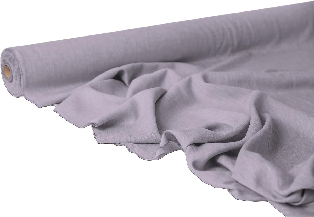 Languid Lavender Linen Fabric by the Yard – Natural Soft Flax Material