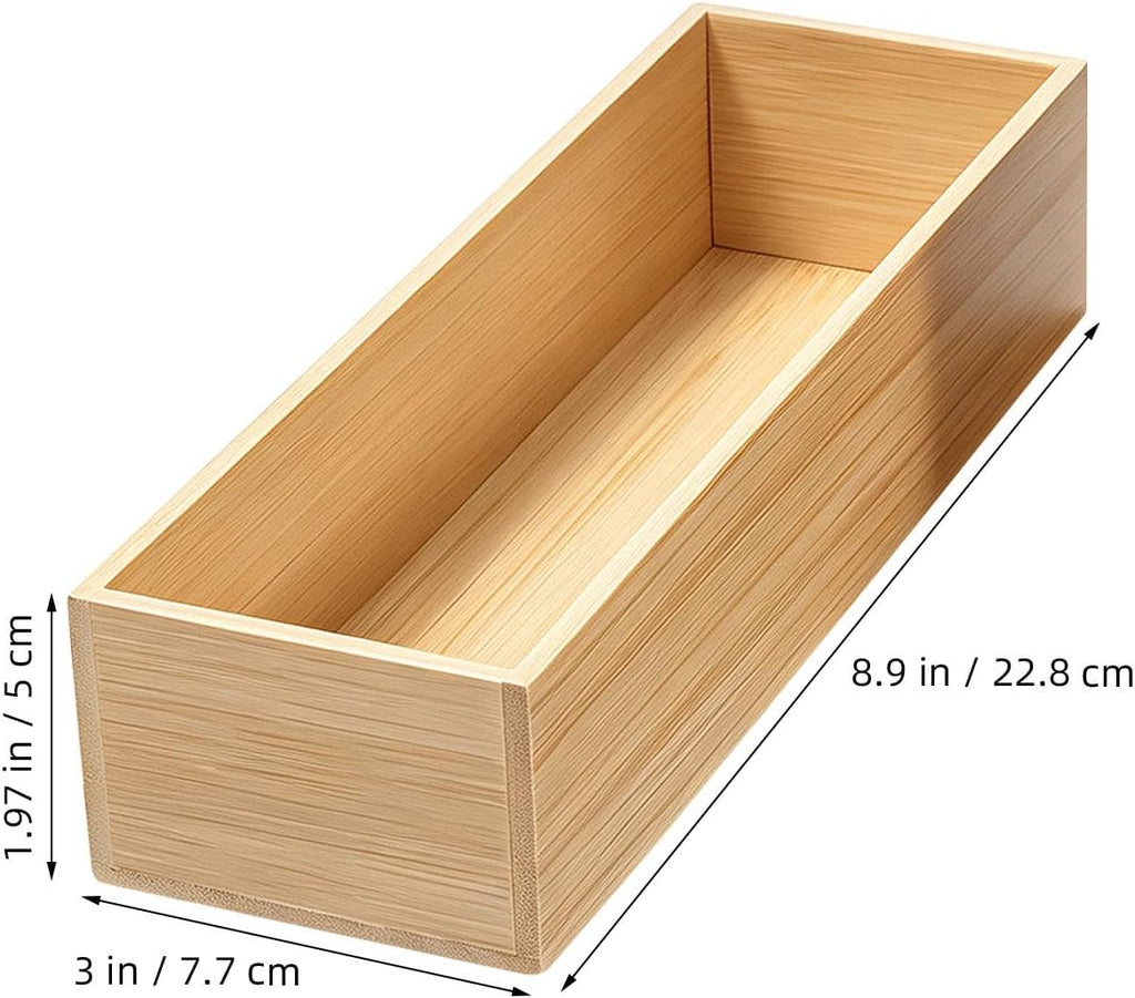 SEWACC 5pcs Wooden Open Storage Box Drawer Organizer Tray