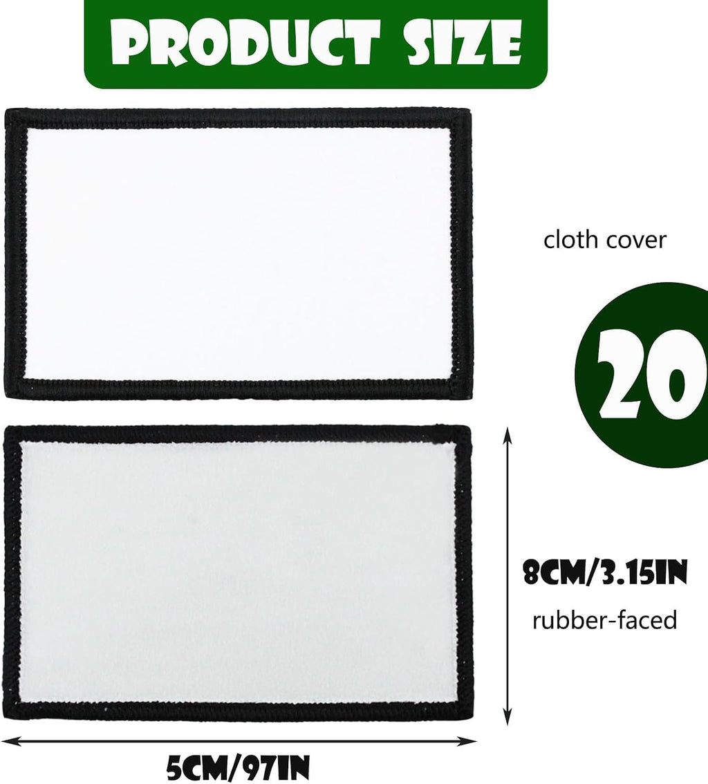 20 Pieces Sublimation Hot Press Blank Patch Printed Hat Embroidery