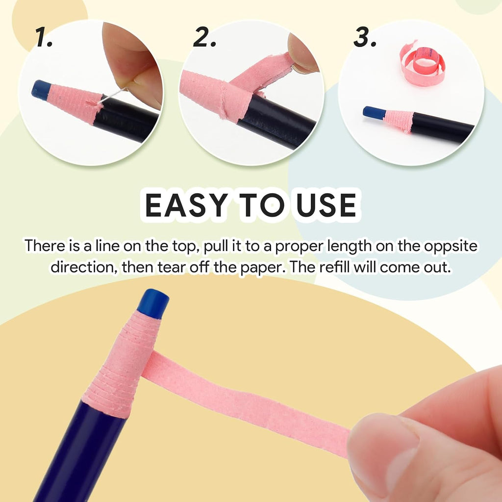 8Pcs Sewing Pencils for Fabric Washable Blue & White Fabric Marking