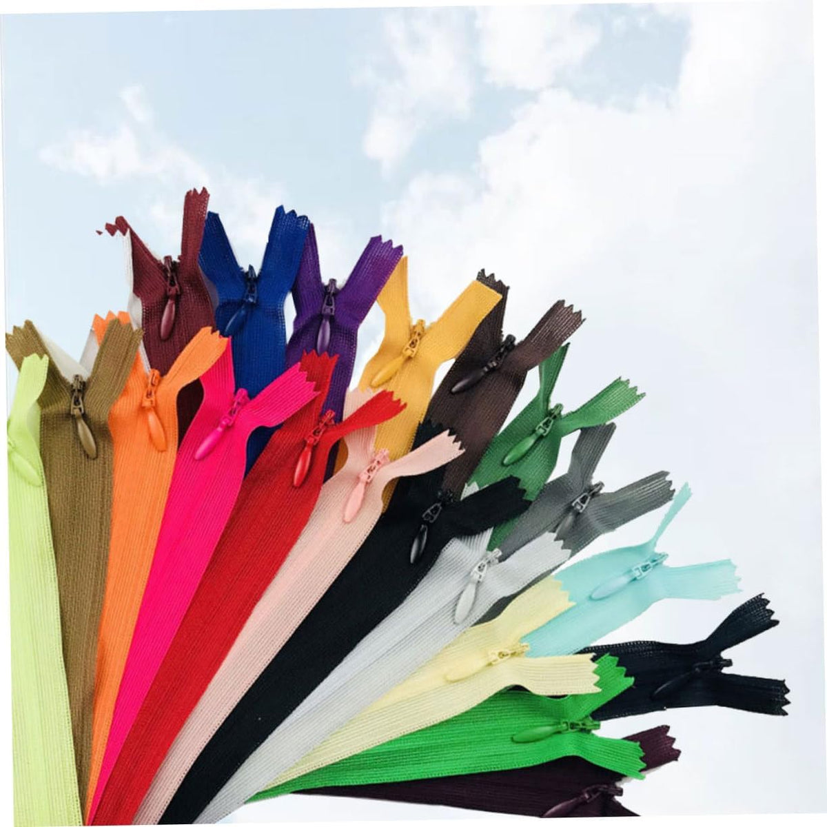 50pcs Nylon Invisible Zippers for Sewing DIY Crafters in Assorted
