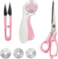 MANUFORE Left-Handed Fabric Sewing Scissors and Rotary Cutter with
