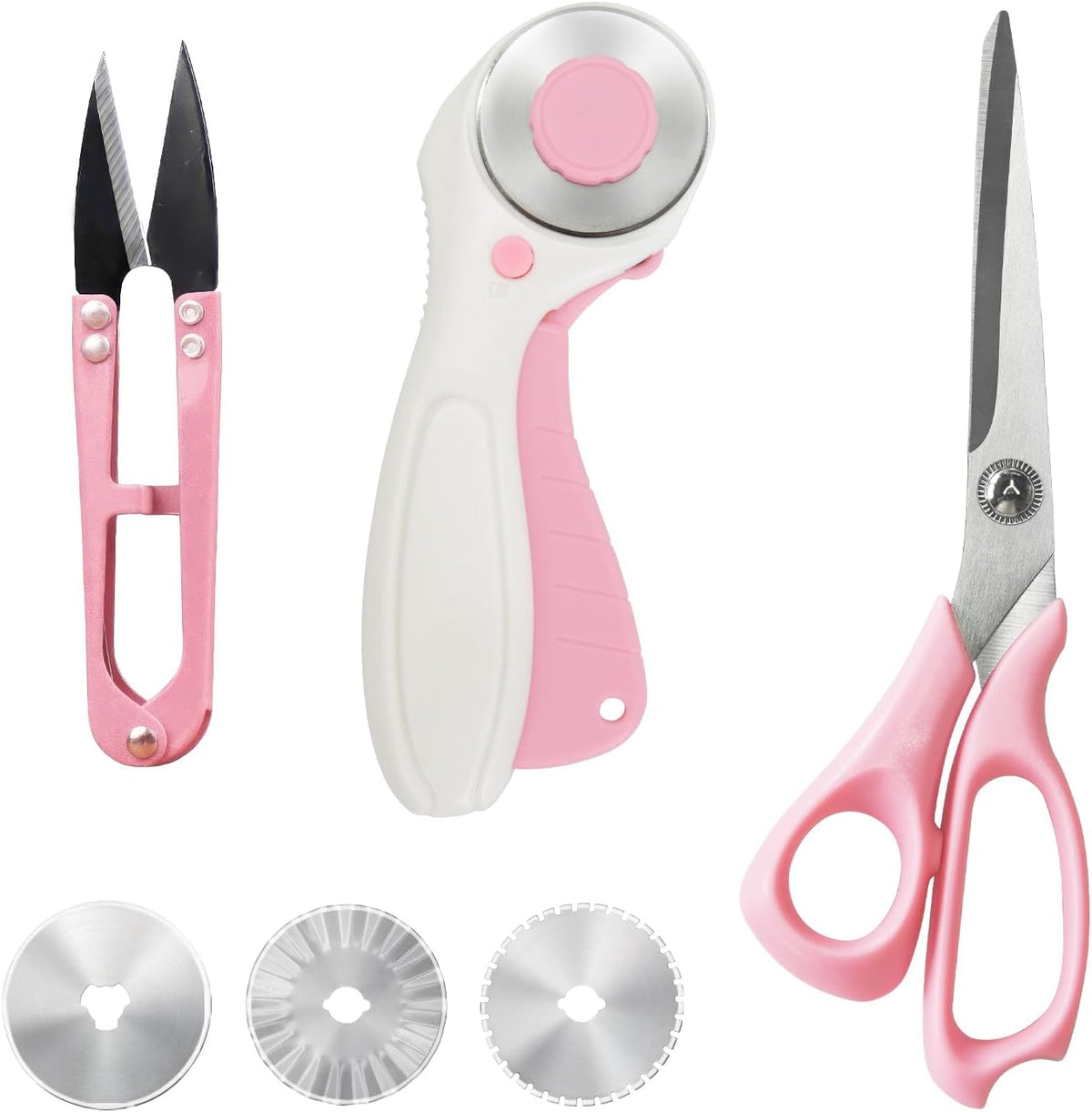 MANUFORE Left-Handed Fabric Sewing Scissors and Rotary Cutter with