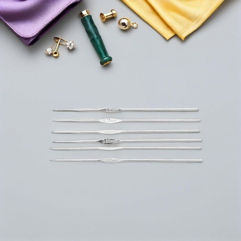 Crochet Hooks Set 12pcs Stainless Steel for Thread Work