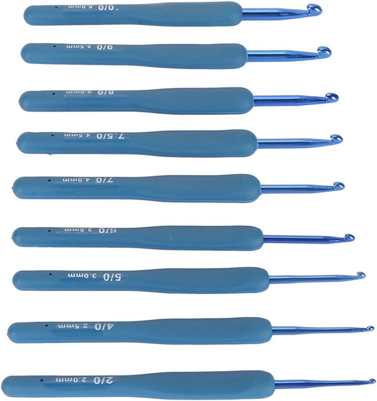 Fdit Soft Grip Crochet Hooks Set, 9 Sizes Aluminum Silicone
