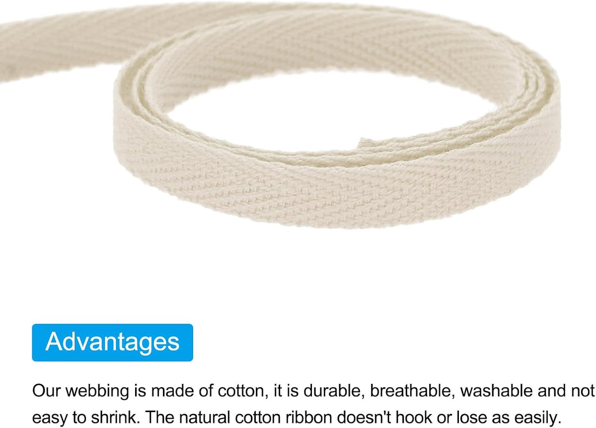 PATIKIL Cotton Twill Tape 1/4 Inch 10 Yards 100% Cotton Ribbon Bias