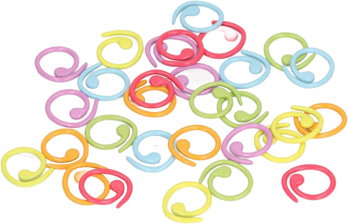 Phefop 30pcs Knitting Stitch Rings Metal Stitch Marker Rings for