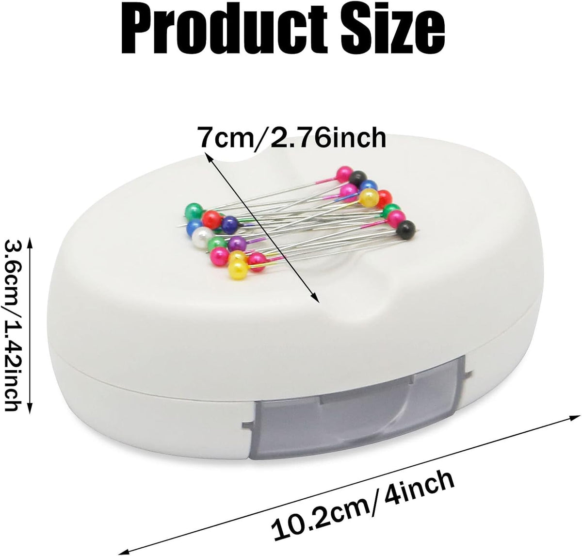 YEQIN Magnetic Sewing Pincushion with 15 Plastic Head Pins, Magnetic