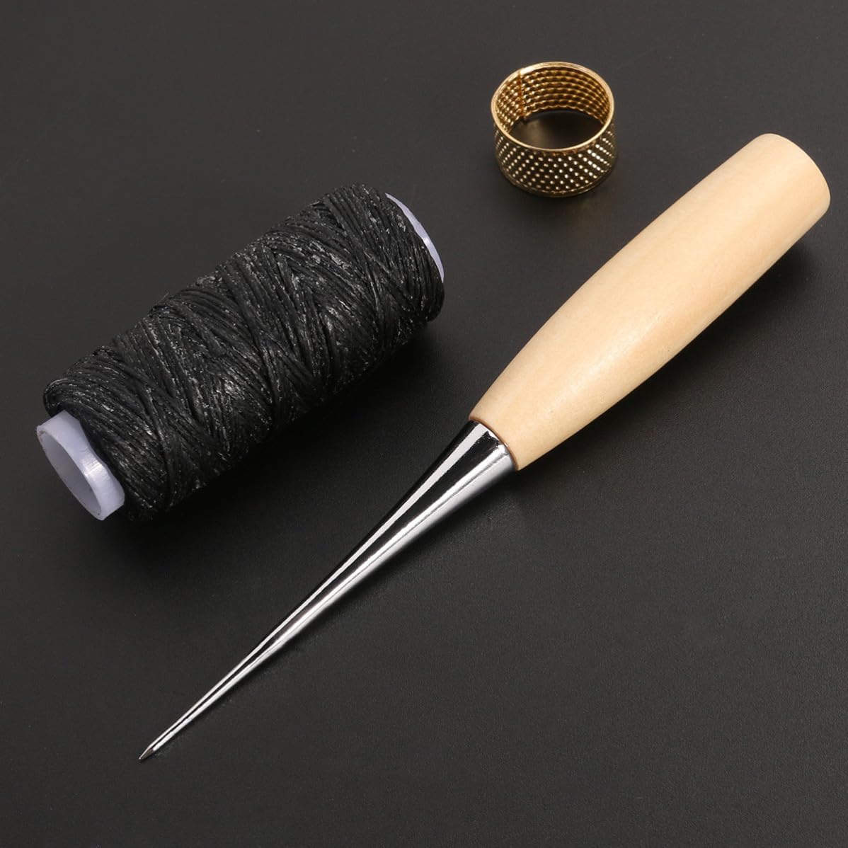 10pcs Sewing Needle Set with Stitching Awl and Thread Thimbles, Kit