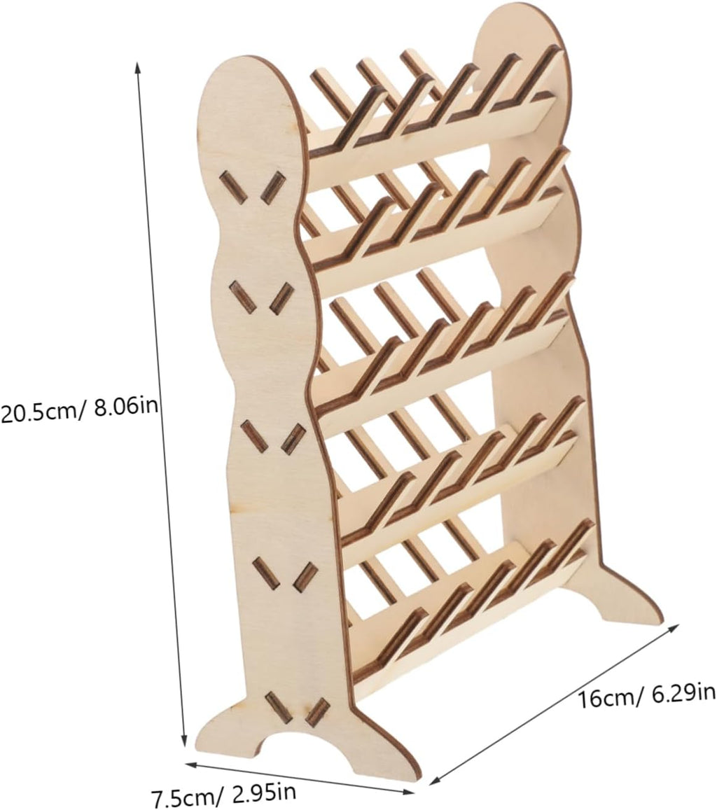 LIOOBO Wooden Thread Spool Rack for Sewing Braiding Craft Embroidery