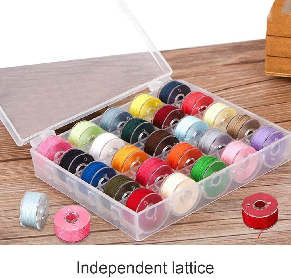 Bobbin Box,Machine Bobbin Organizer Plastic Case,Transparent 25 Slots