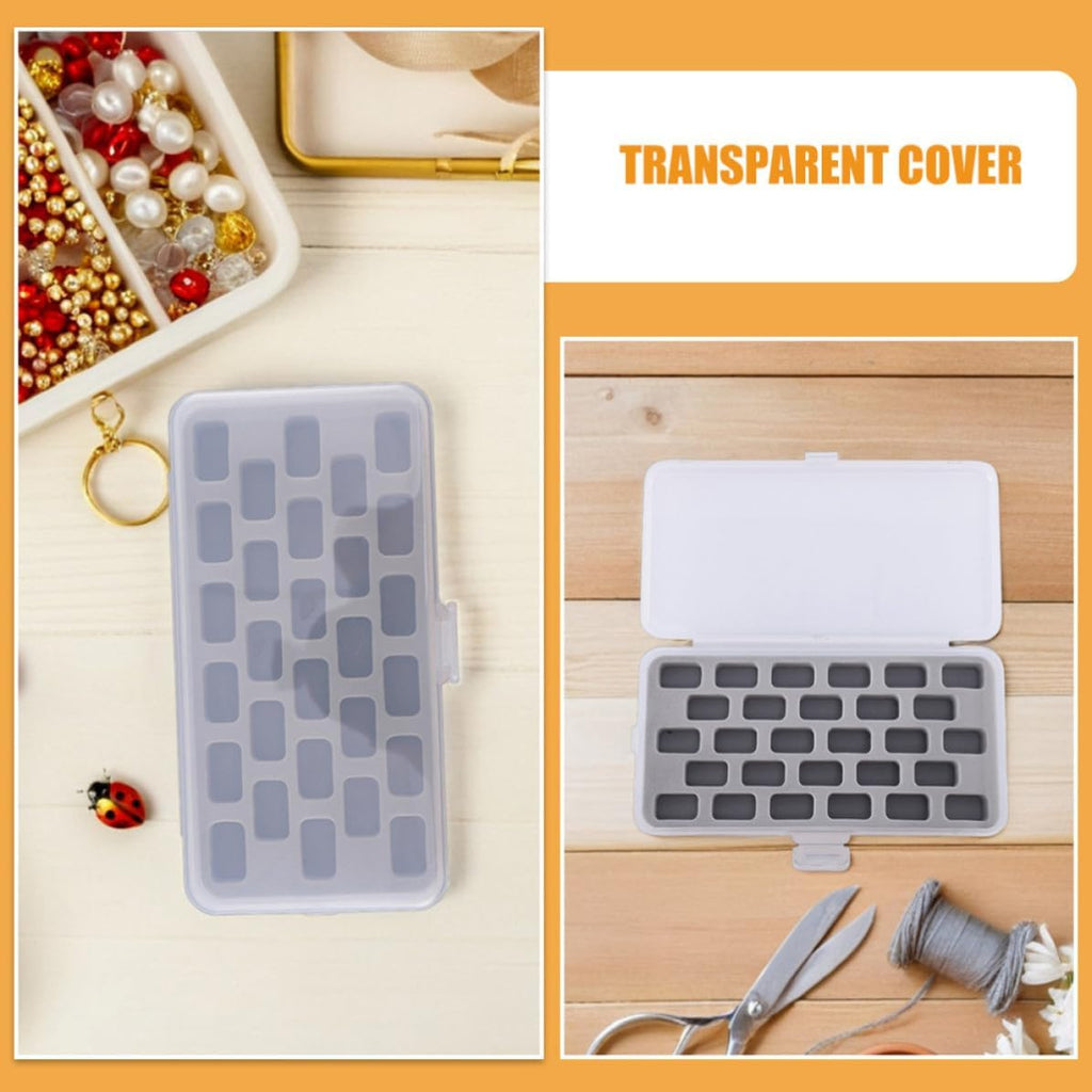 2pcs Grid Bobbin Organizer Box with Sponge Inserts for Sewing Machines