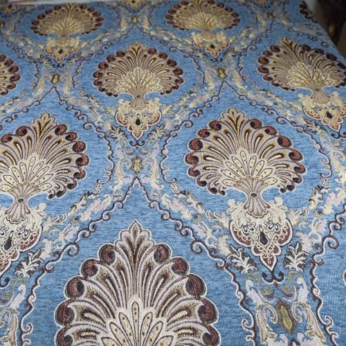 TinaKim Thick Chenille Damask Fabric, for Upholstery Chair Couch