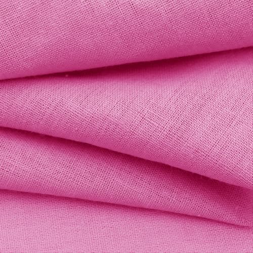 NSGZ Pink Linen Cotton Fabric 1 Yard 61" Wide, Linen Cotton Blend