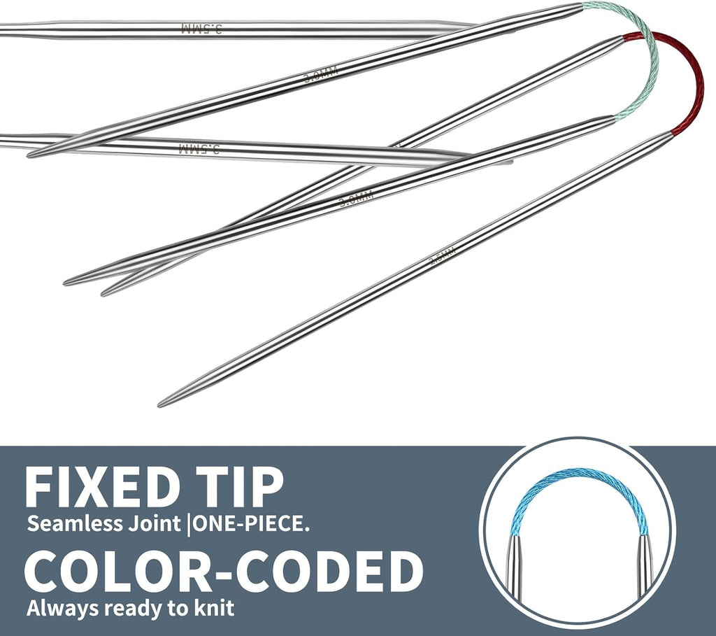 5.0mm Flexible Double Pointed Knitting Needles, 9 Inch (23cm), 3-Piece