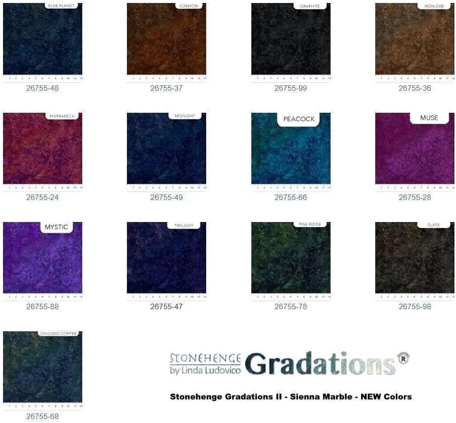 Dark Blue, Hints of Green, Sienna Marble Design, Fabric, 100% Cotton