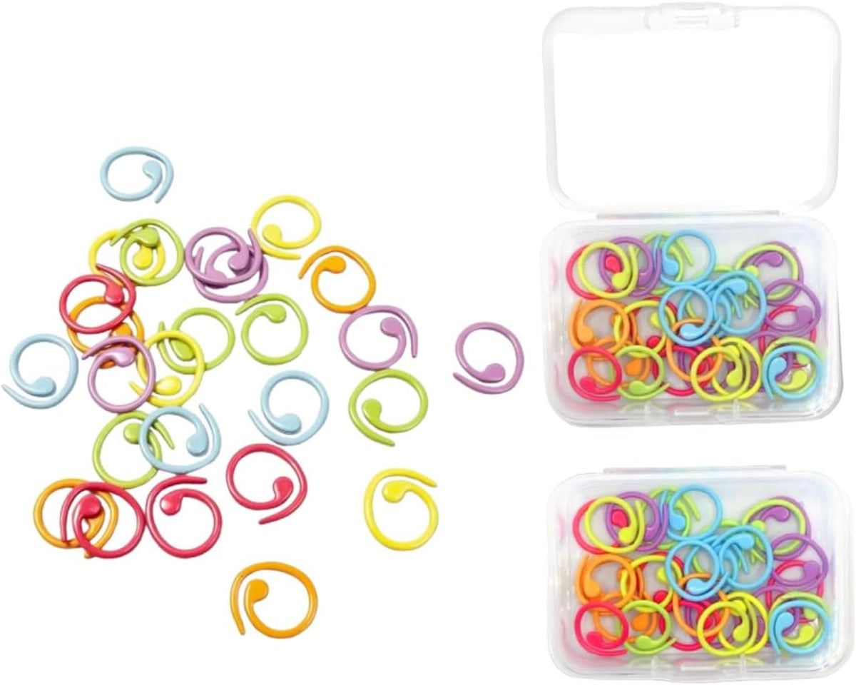 Hilsayum 30Pcs Multicolor Spiral Stitch Markers Knitting Stitch Rings