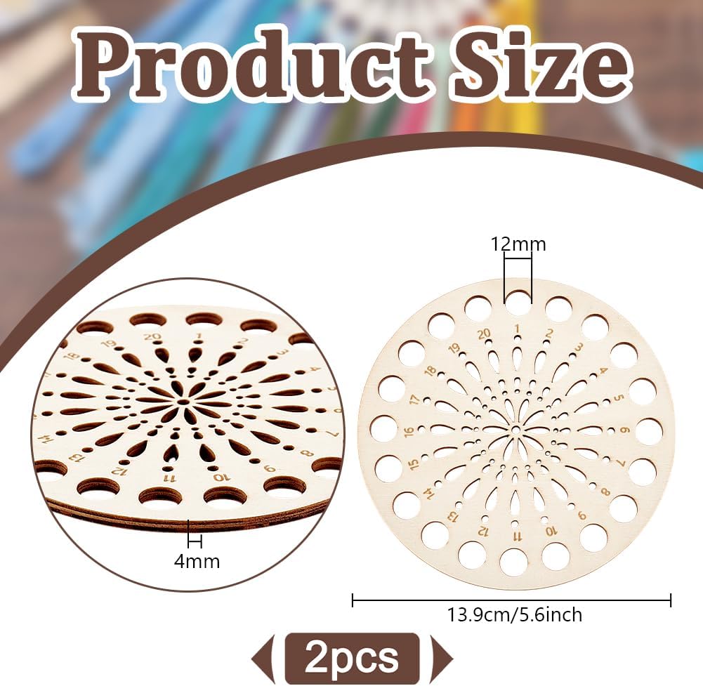 PH PandaHall 2pcs Wooden Embroidery Floss Organizer Cross Stitch