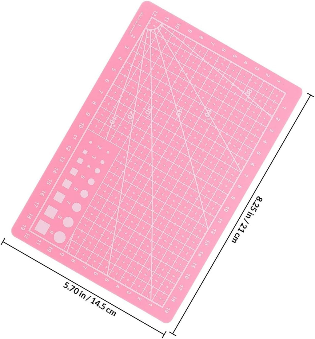 2pcs A5 Pink Double-sided Self-healing PVC Cutting Mat with Grid Lines