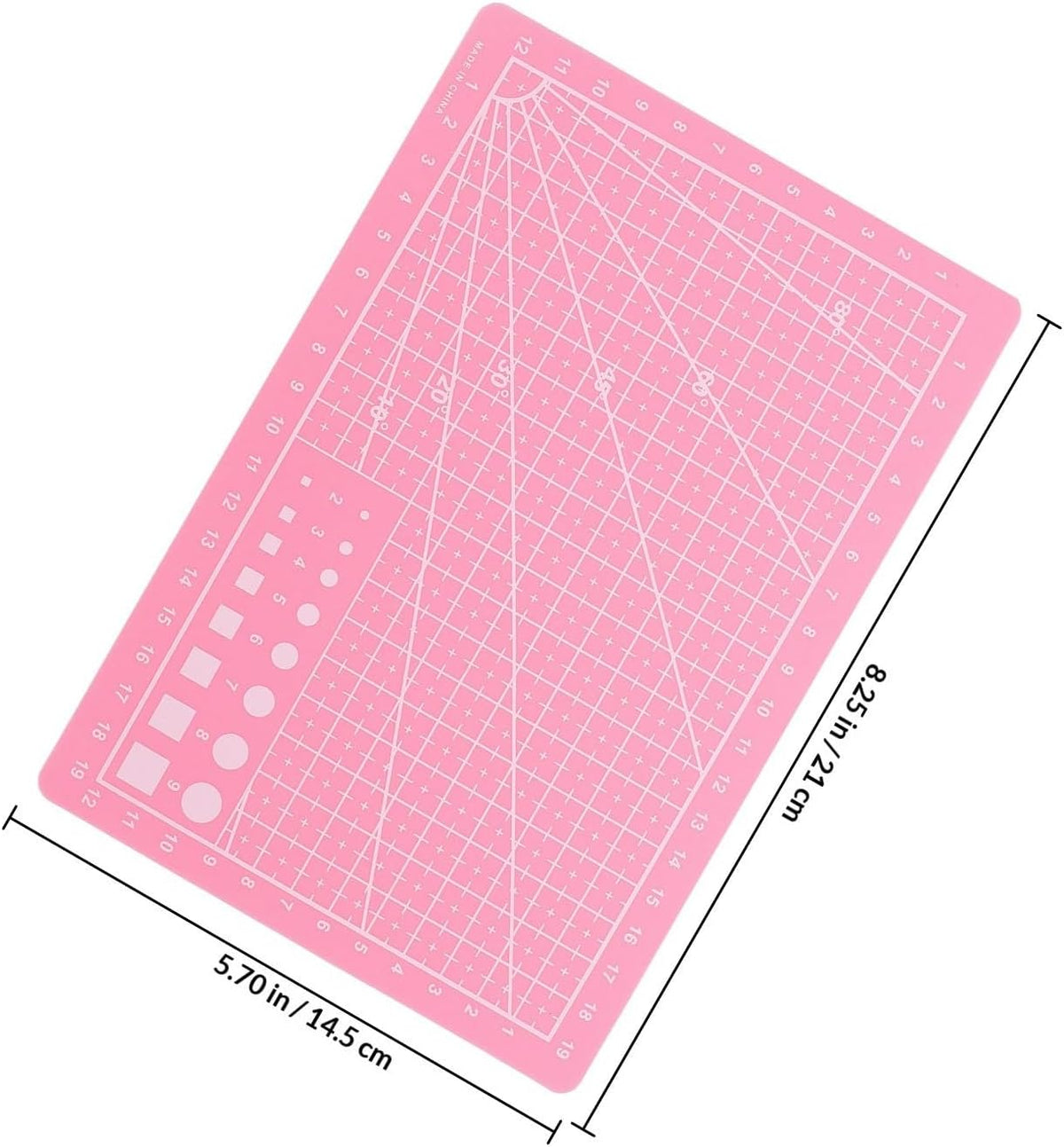 2pcs A5 Pink Double-sided Self-healing PVC Cutting Mat with Grid Lines