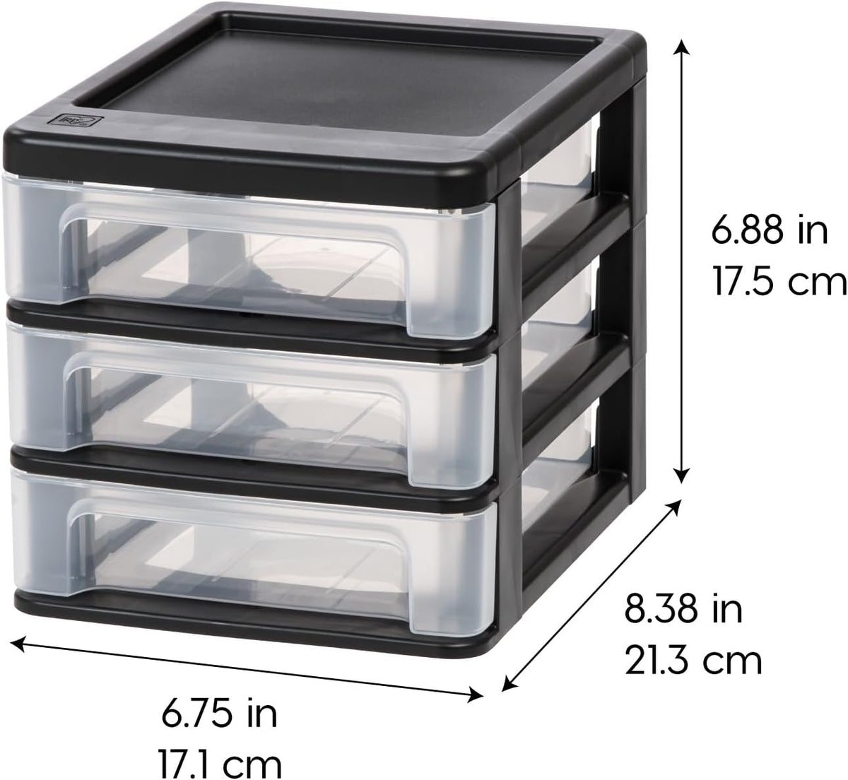 IRIS USA 4-Pack, 3-Drawer Small Plastic Stacking Desktop Organizer