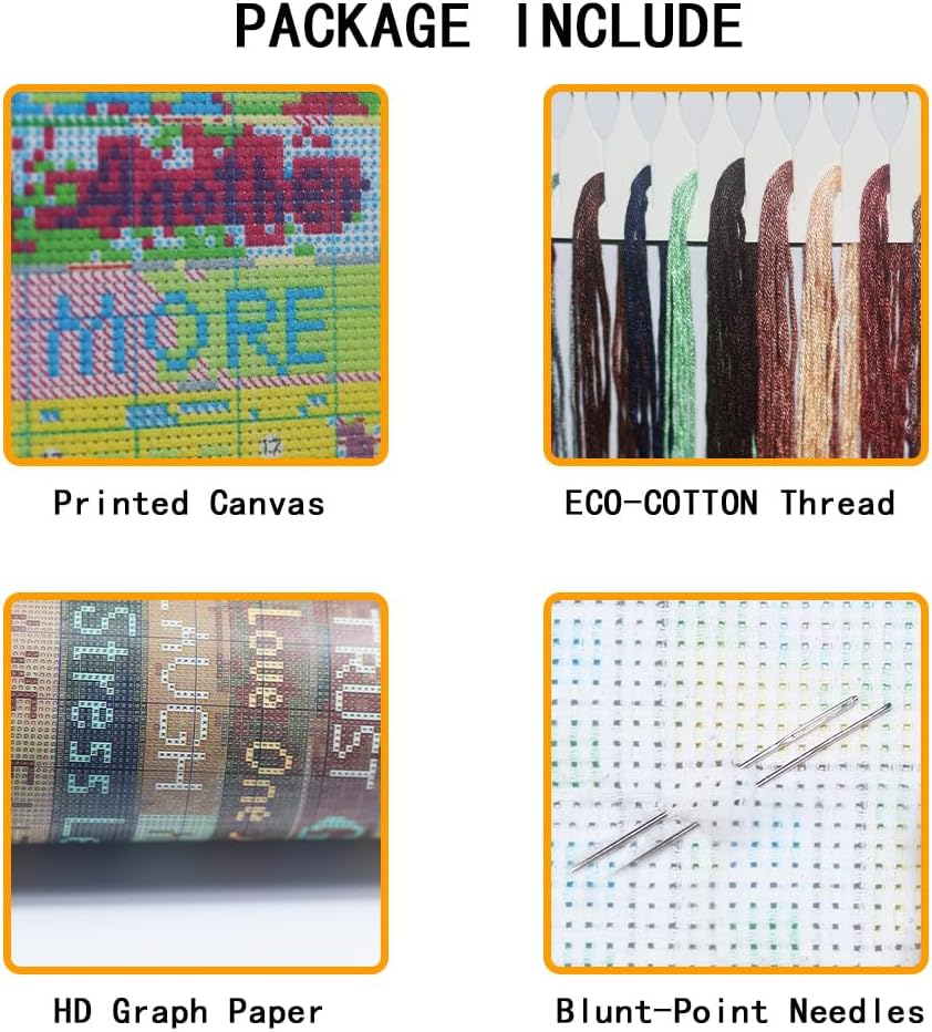Bee Flowers Stamped Cross Stitch Kits Embroidery Starter Kit for