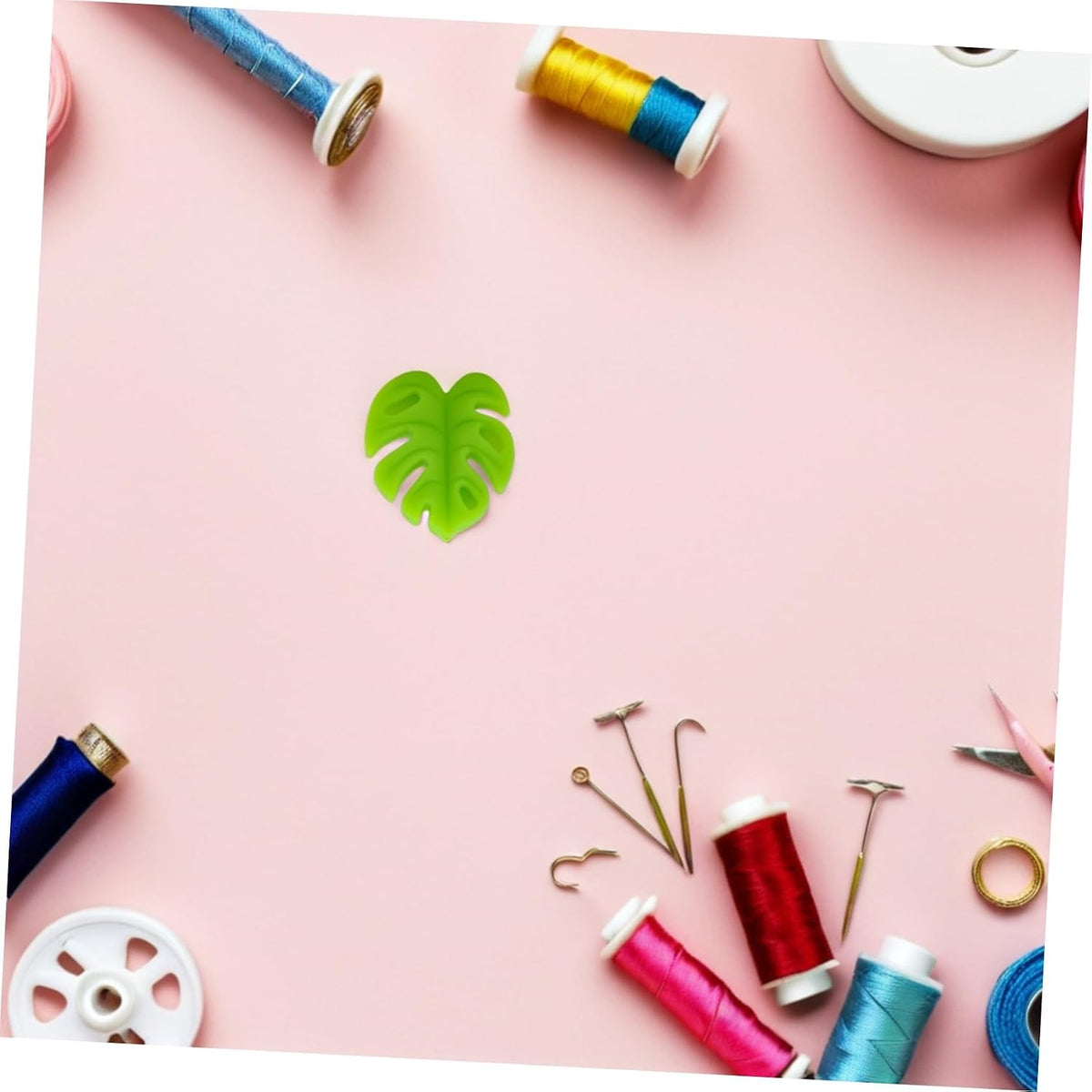 Tofficu 8pcs Cute Knitting Needle Stoppers: Cute Leaf Needle Point