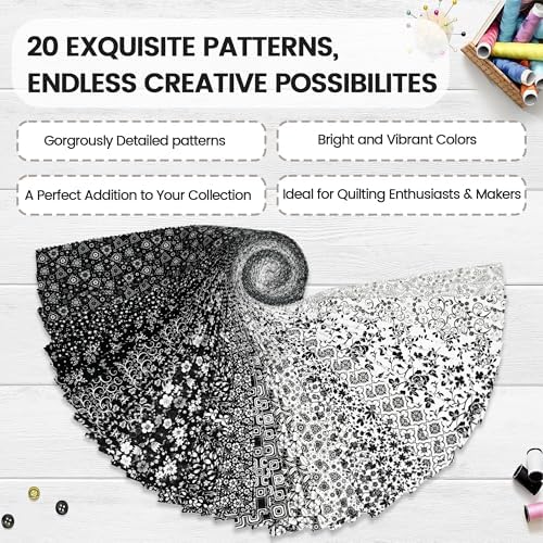Craftido-20 Options-100% Cotton Jelly Roll Fabric Precut Strips for