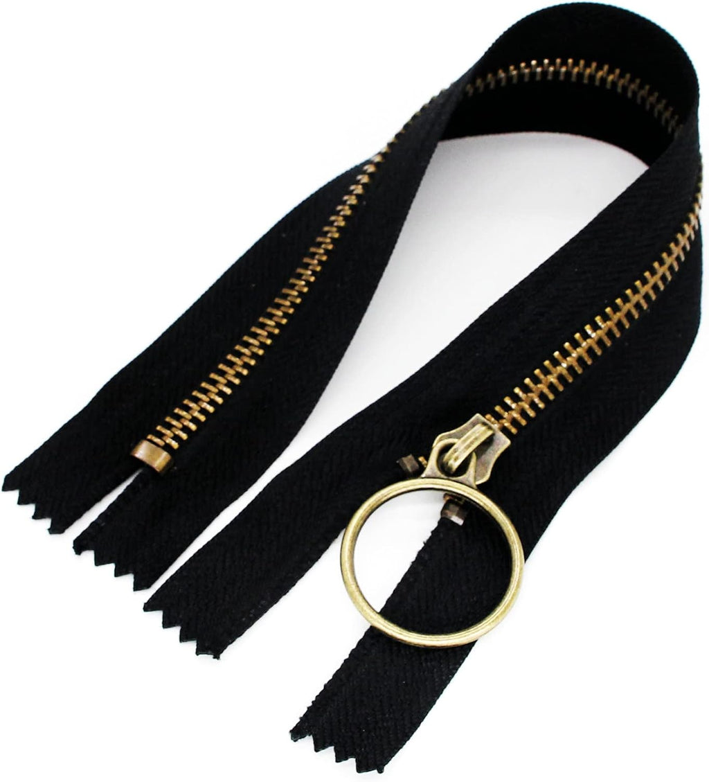 10 PCS 12 Inch (30cm) #5 Metal Zippers for Sewing Bags Crafts Antique