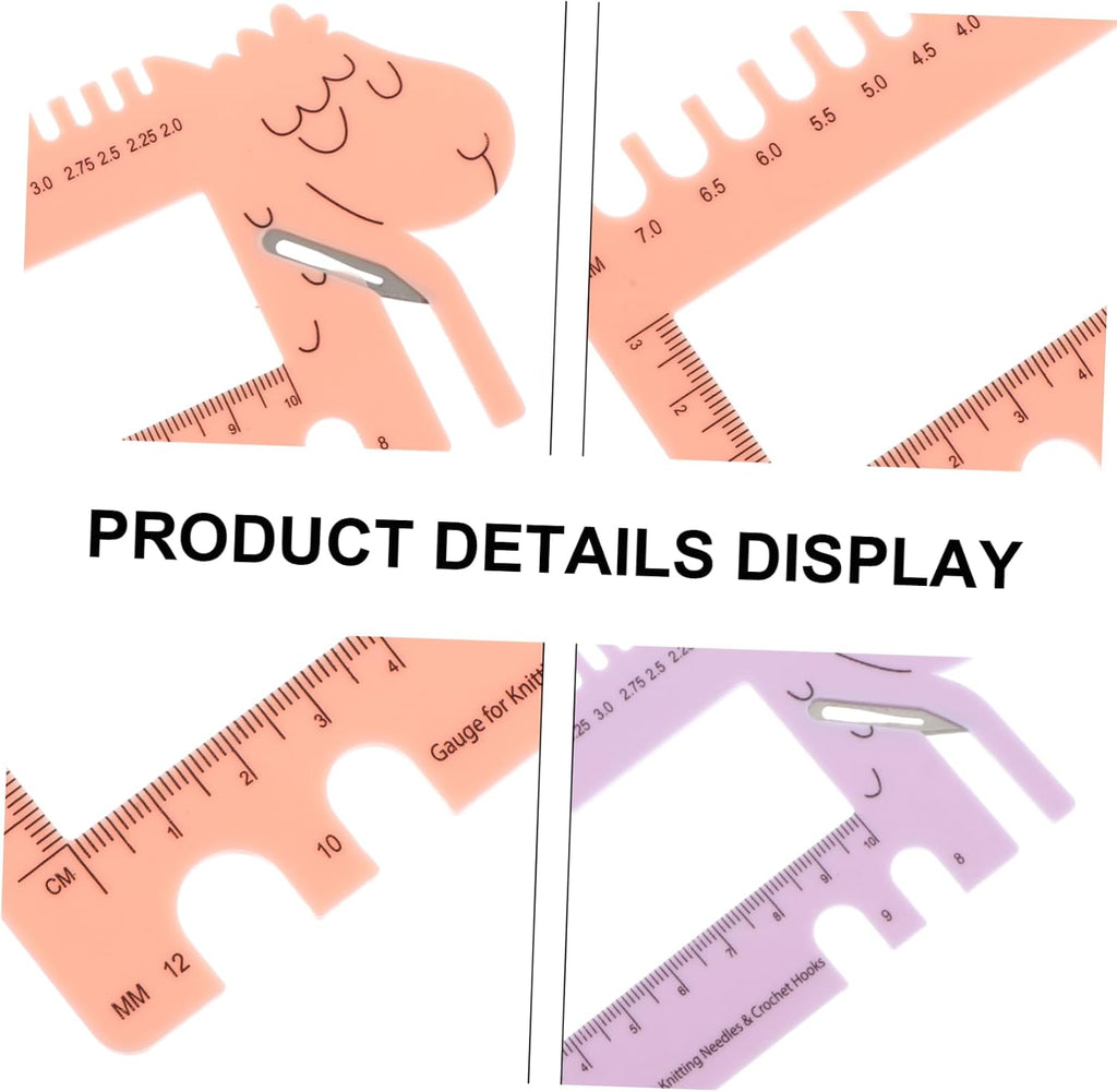 2pcs Sheep Head Knitting Needle Gauge Measure Ruler Tool