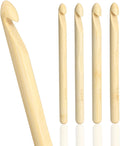 4Sizes Large Crochet Hooks 10mm,11mm,12mm,13mm, Bamboo Jumbo Crochet