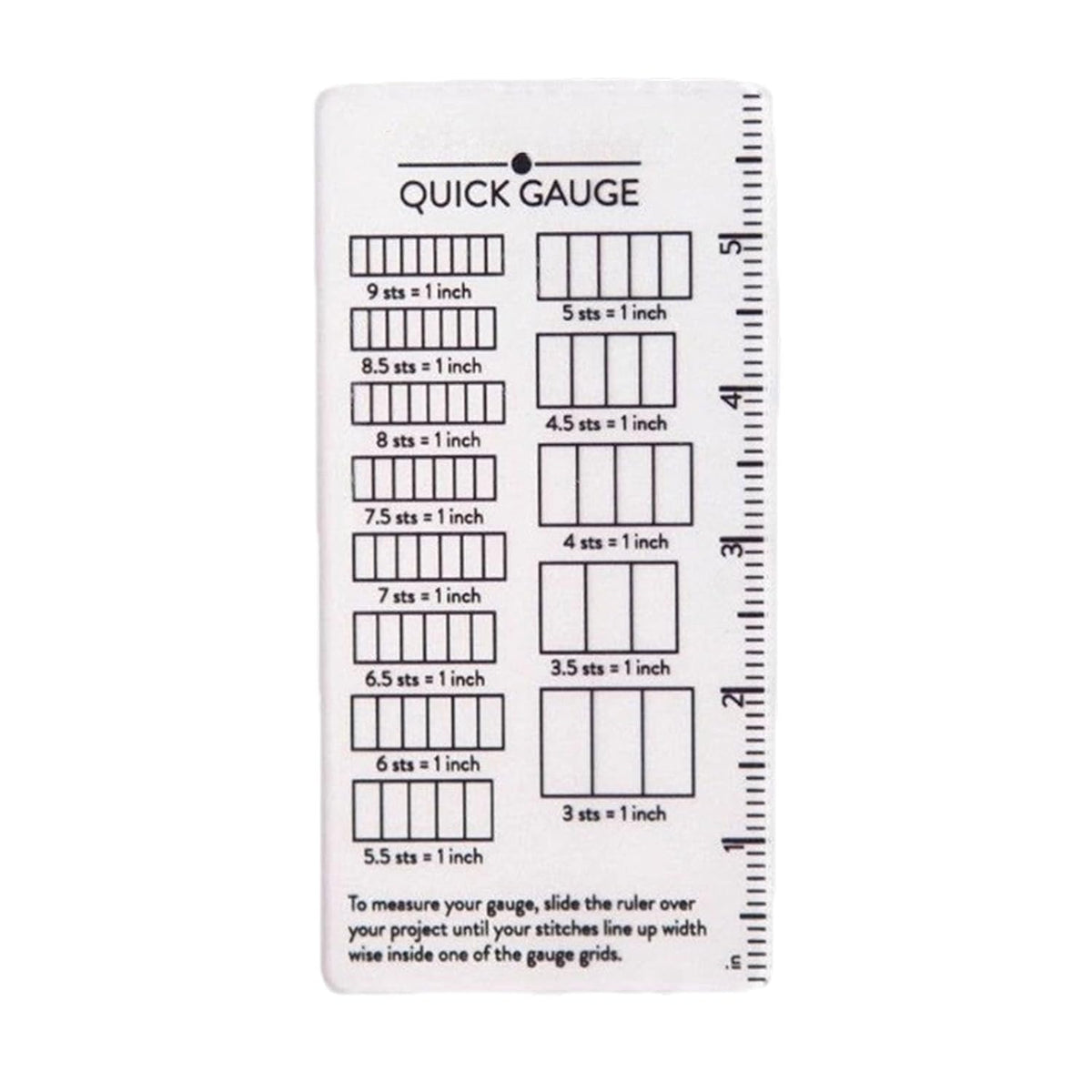 Gauge Ruler for Yarn Thickness and Sweater Making