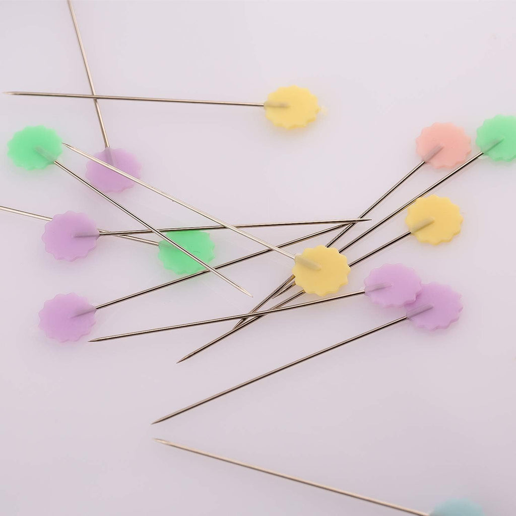 Luter 200pcs Flat Flower Head Pins with a Storage Box Quilting Pins