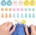 WADORN 24Pcs 9 Styles Silicone Knitting Needle Stoppers, Cute Shape