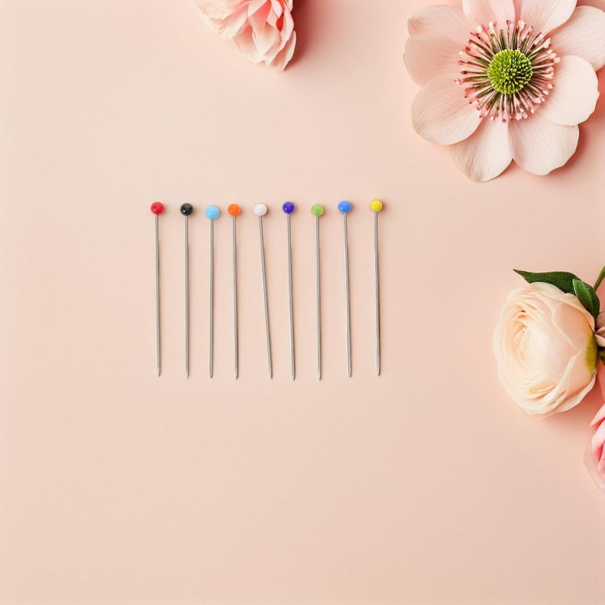 1000pcs Glass Head Straight Pins, 38mm Quilting and Dressmaking Xmas