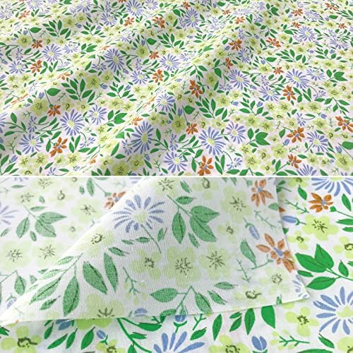 8pcs 18 x 22inches (46x56cm) Floral Cotton Fabric Small Flower Pattern