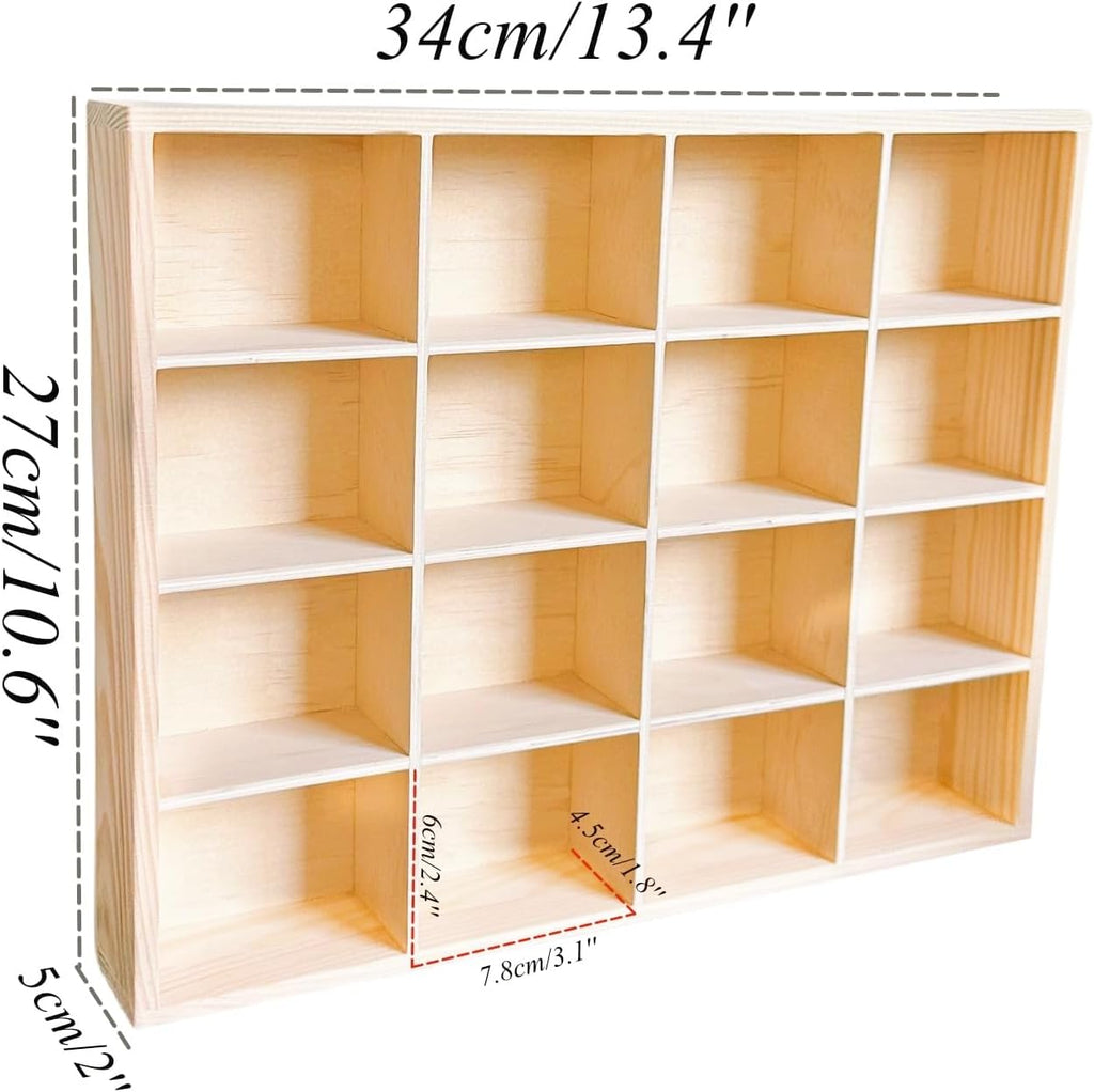 Wooden Organizer Box Storage Divider Holder Showcase Display Tray