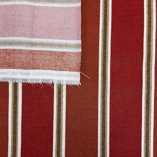 Malbers in Red | Outdoor Waterproof Upholstery Fabric | Stripes