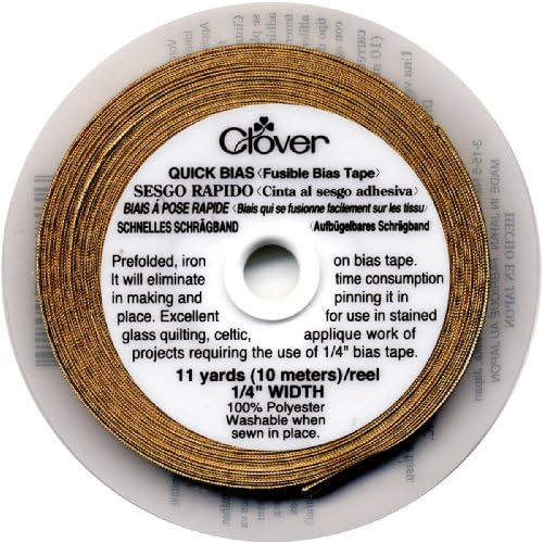 Quick Bias Fusible Bias Tape 1/4x11yd-Gold Lame'