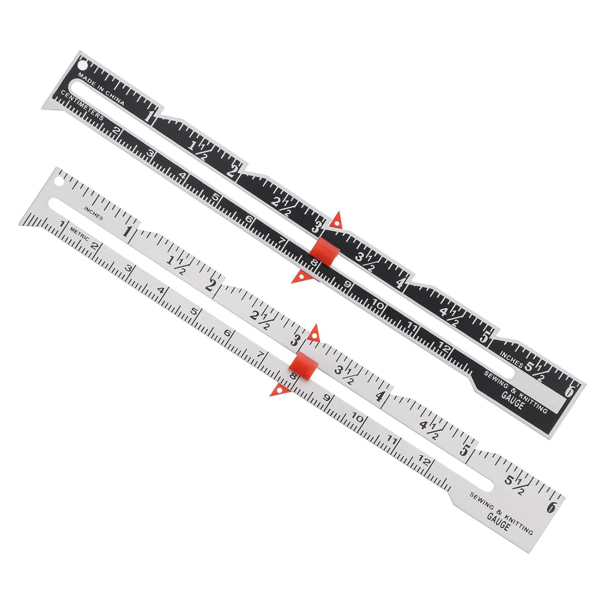 2Pcs Seam Gauge Hem Gauge for Sewing