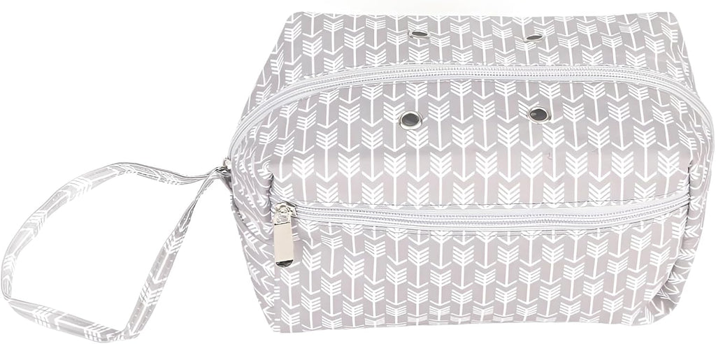 Knitting Bag, Gray Oxford Yarn Storage Organizer for Yarn Skeins