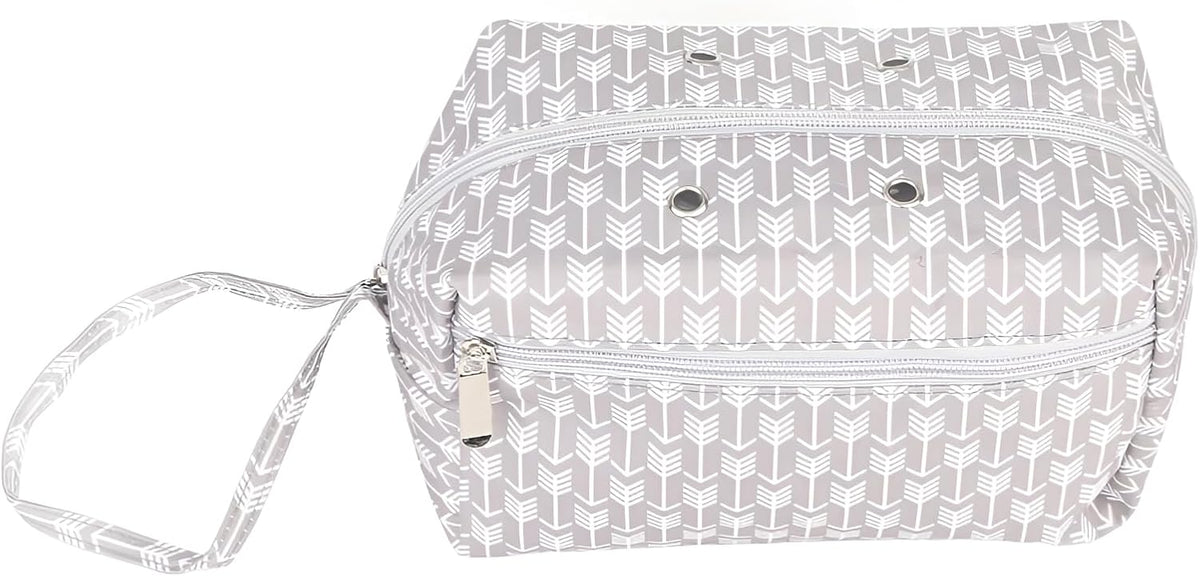 Knitting Bag, Gray Oxford Yarn Storage Organizer for Yarn Skeins