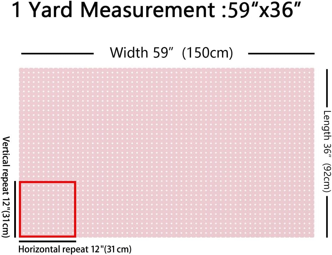 Erosebridal White Pink Polka Dot Upholstery Fabric by The Yard 2 Yards