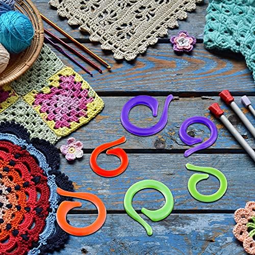 Willbond 200 Pcs Stitch Markers for Crocheting Spiral Stitch Markers