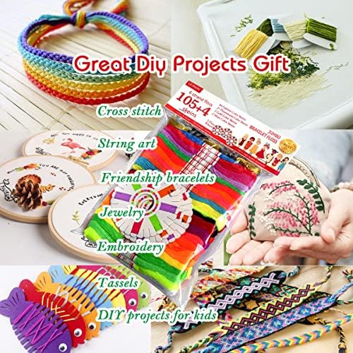 Embroidery Floss Rainbow Color 109 Skeins Per Pack Cross Stitch