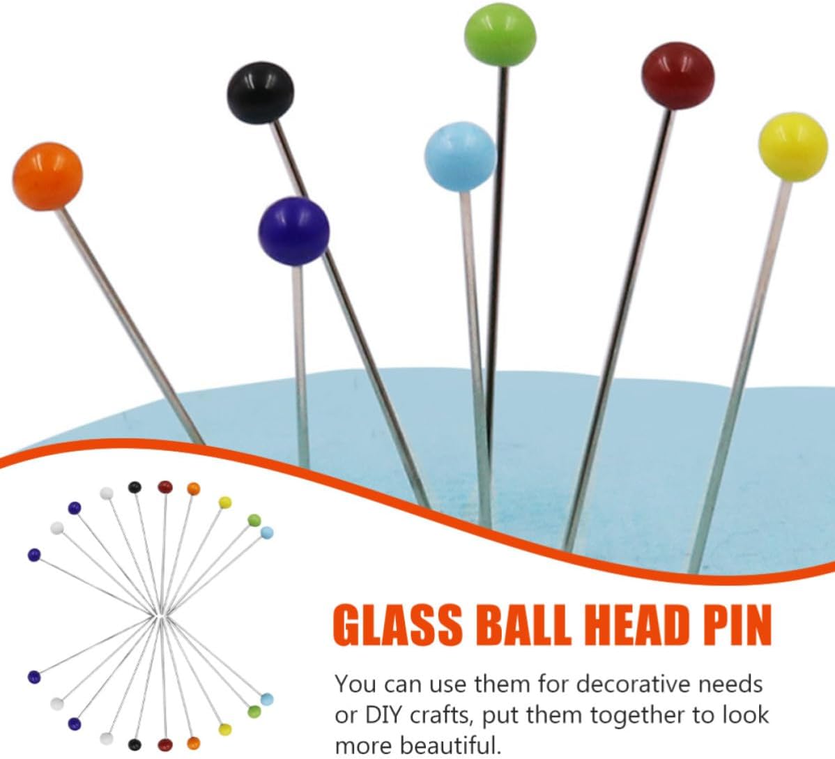 500pcs Glass Head Straight Pins for Sewing, and Craft Projects