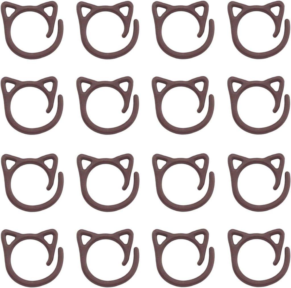 DGHAOP 50PCS Cat Shaped Metal Crochet Stitch Marker Ring DIY Knitting