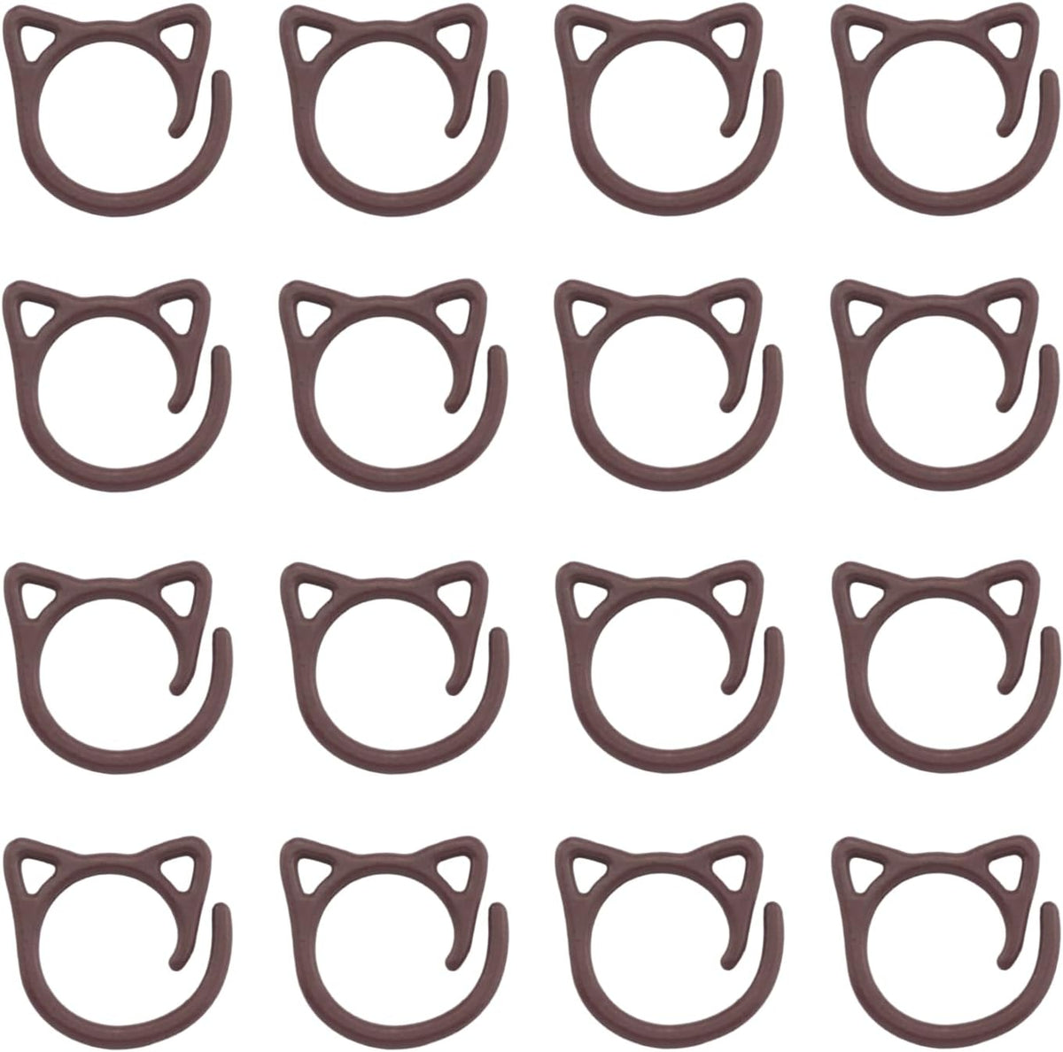DGHAOP 50PCS Cat Shaped Metal Crochet Stitch Marker Ring DIY Knitting